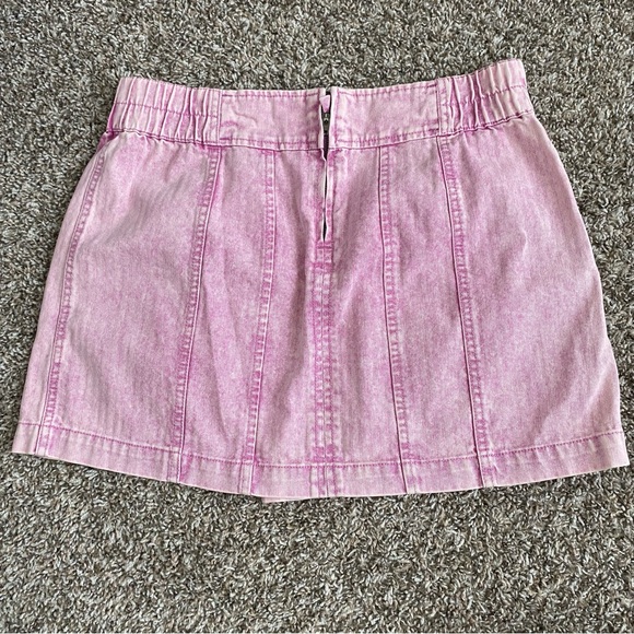 Free People Women's Pink Valley Girl West Coast Mini Denim Skirt Sz 8 Preppy Y2K - Picture 3 of 8